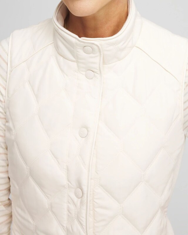 Rib Trim Quilted Vest - image 4